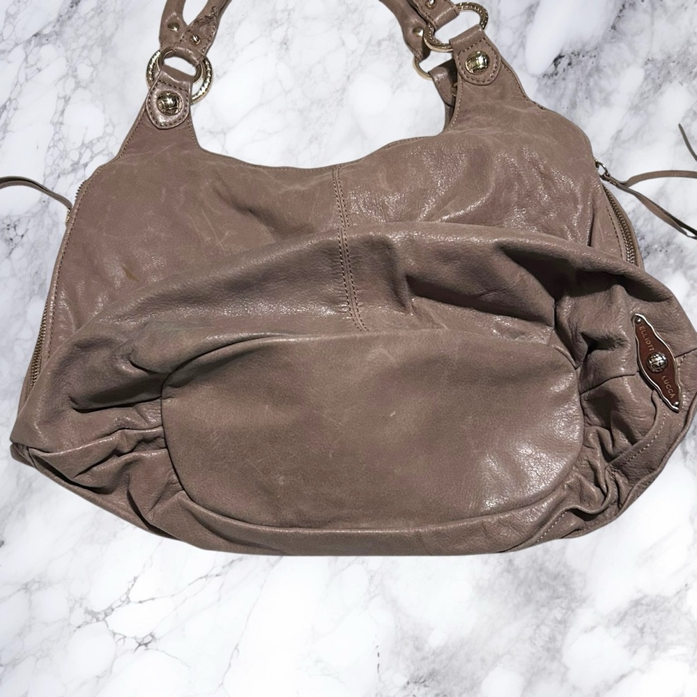 Elliott Lucca XL Purse Tan Light Brown Large Magnetic Shoulder - Picture 7 of 13